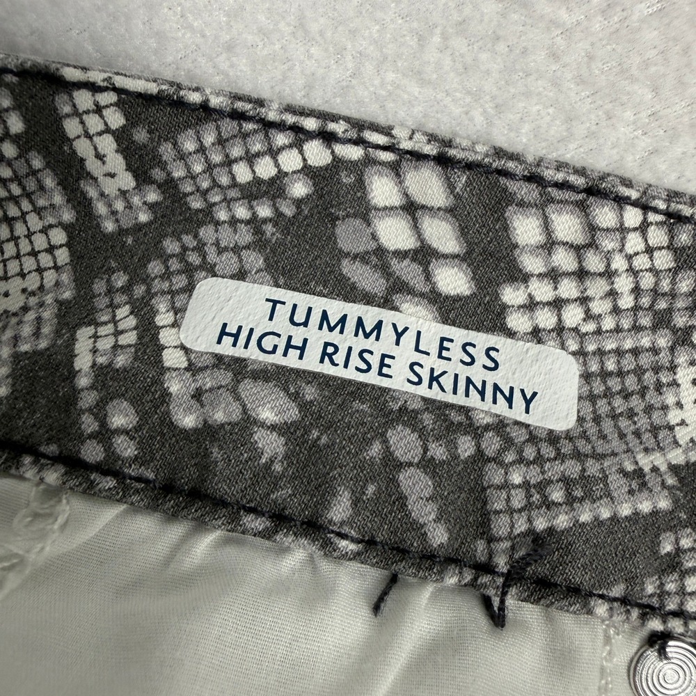 Seven7 Tummyless High Rise Skinny Jeans Womens 14 Grey Snake‎ Print Stretch - Picture 3 of 9
